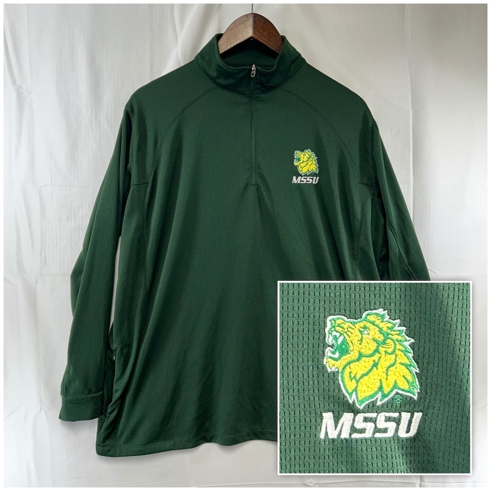 Missouri Southern State Lions Vansport‎ 1/4 Zip Pullover Womens 2X Green MSSU